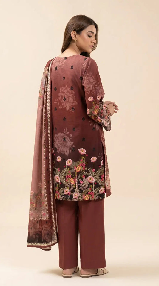 3 Pcs Women's Unstitched Printed Suit