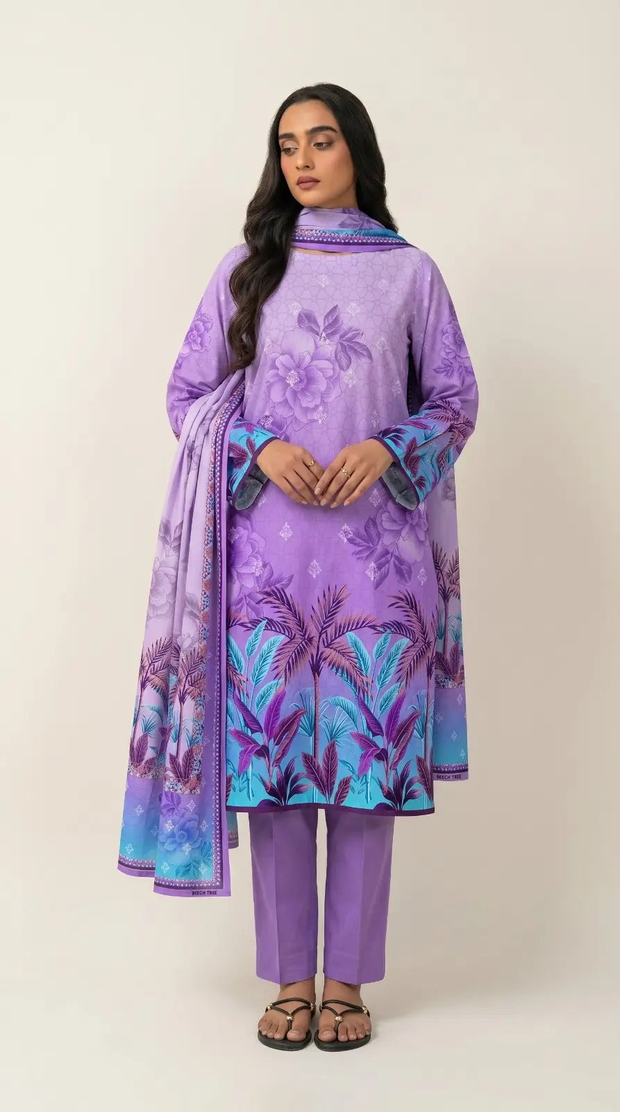 3 Pcs Women's Unstitched Printed Suit