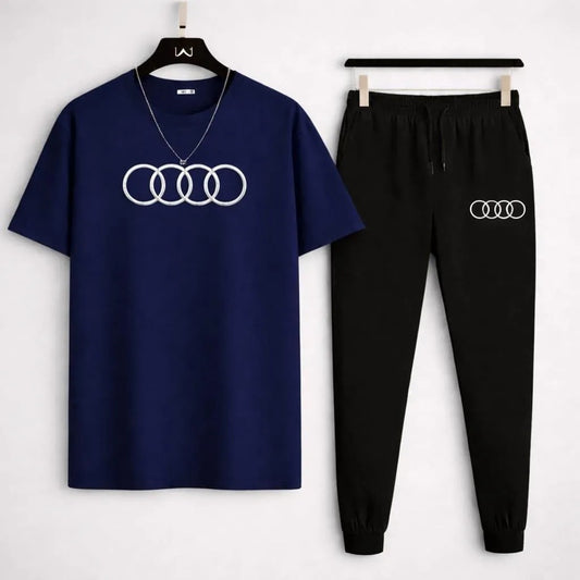 Audi Logo 2-Piece Cotton Track Suit Blue Black