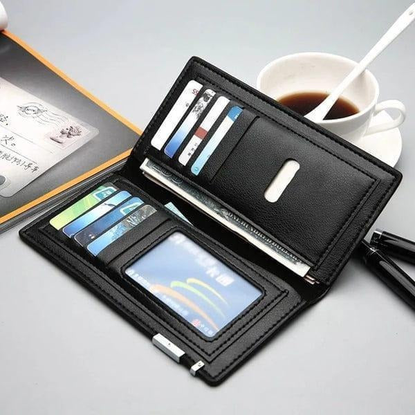 Men's PU Leather Bi-Fold Wallet Brown Black Slim